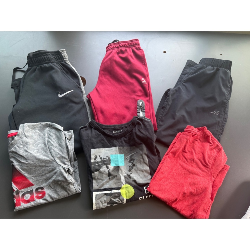 Boys Activewear Bundle Nike Adidas Reebok Magellan 6pc Lot Size 6-8 M S